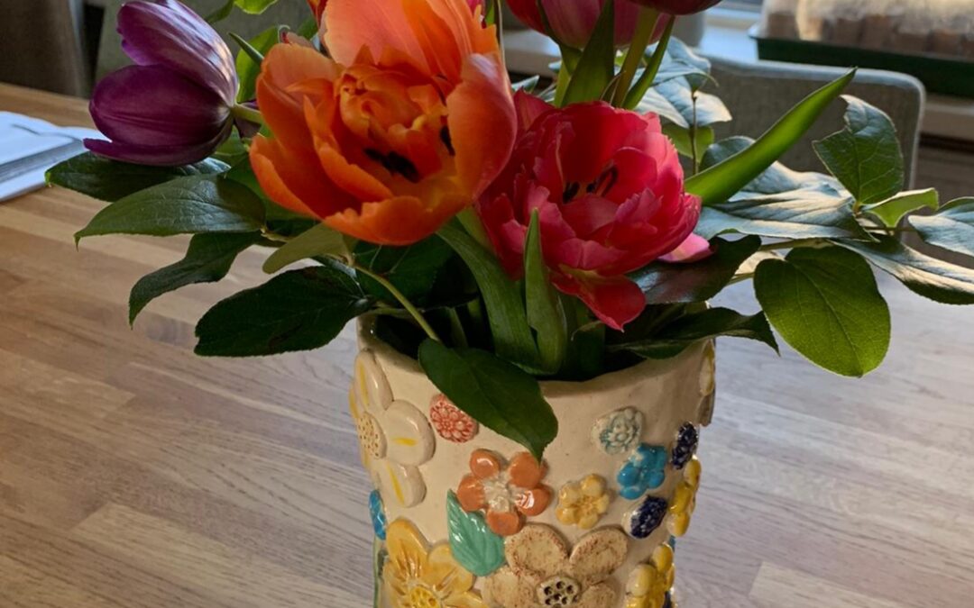 Prachtvaas met bloemen