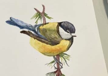 Aquarel en potlood op dinsdagmiddag